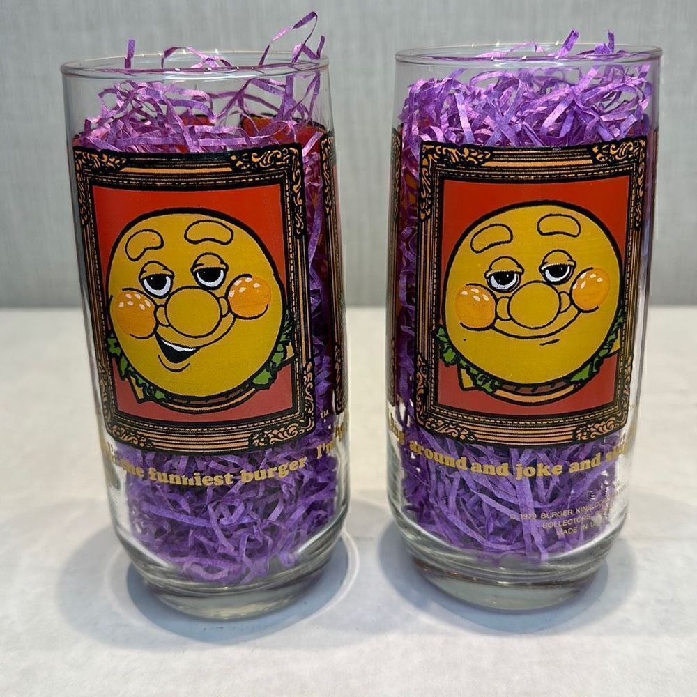 Vtg Burger King Glassware Drinking Glasses 1979 Collector’s Series Made in USA